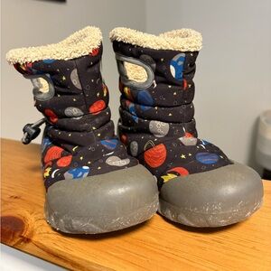 Bogs Kids Rain & Snow Boots - Black with Multicolor Space Design
